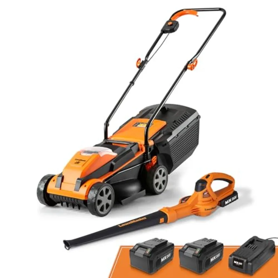 24V Max 13-inch Cordless Lawn Mower and Leaf Blower Combo with 2x4.0Ah Batteries and Charger Green Lightweight and Powerful for
24V Max 13-inch Cordless Lawn Mower and Leaf Blower Combo with 2x4.0Ah Batteries and Charger Green Lightweight and Powerful for
