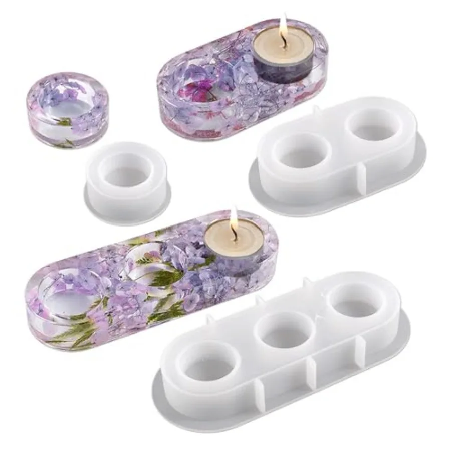 Tealight Candle Holder Silicone Molds Set, 3 Pack 1 2 3 Hole Multi Cavity, White, 2.76 to 7.99 in Length, for Resin Wax Plaster
Tealight Candle Holder Silicone Molds Set, 3 Pack 1 2 3 Hole Multi Cavity, White, 2.76 to 7.99 in Length, for Resin Wax Plaster