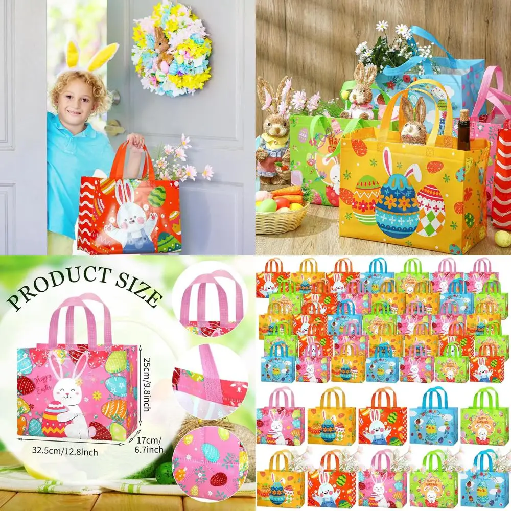 Bulk Easter Gift Bags, Reusable Tote Bags with Handles, Ideal for Egg Hunt Favors, 12.8x9.8x6.7 Inches
Bulk Easter Gift Bags, Reusable Tote Bags with Handles, Ideal for Egg Hunt Favors, 12.8x9.8x6.7 Inches