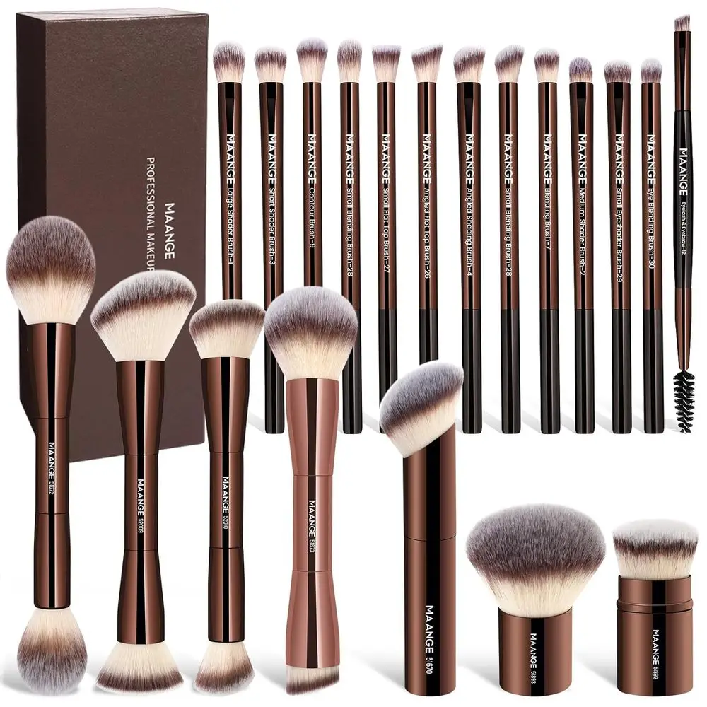 20 Pcs Makeup Brushes with Case, Double-End Multi-Functional Makeup Brushes for Blending Liquid Powder Concealer Cream Blush
20 Pcs Makeup Brushes with Case, Double-End Multi-Functional Makeup Brushes for Blending Liquid Powder Concealer Cream Blush