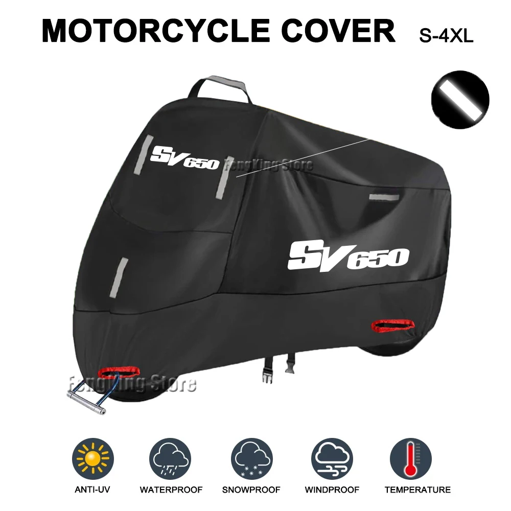 Motorcycle Cover Waterproof Outdoor Scooter UV Protector Dust Rain Cover For SUZUKI SV650 sv 650
Motorcycle Cover Waterproof Outdoor Scooter UV Protector Dust Rain Cover For SUZUKI SV650 sv 650