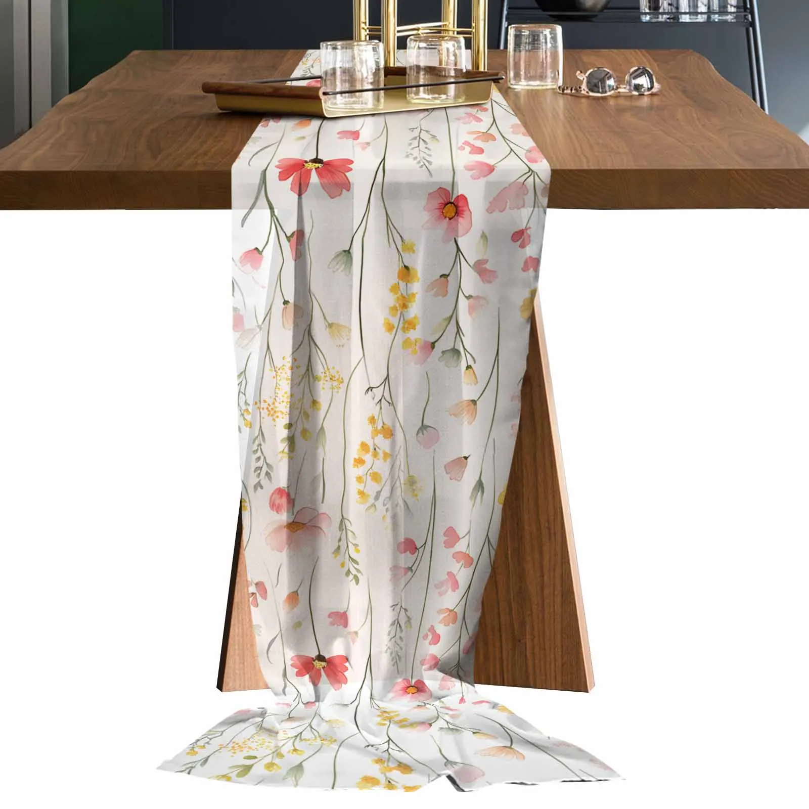Spring Watercolor Flower Plant Sheer Chiffon Table Runner Wedding Party Birthday Tulle Voile Tablecloth
Spring Watercolor Flower Plant Sheer Chiffon Table Runner Wedding Party Birthday Tulle Voile Tablecloth