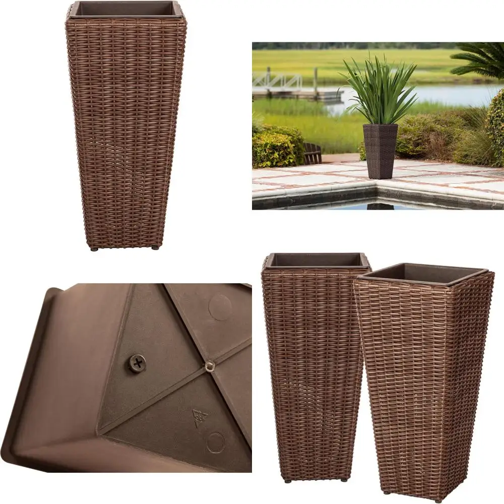 Всепогодный набор плетеных кашпо Alto 62501 с вкладышами, высокие уличные декоративные кашпо для патио и сада, цвет мокко - комплект из 2 штук
Всепогодный набор плетеных кашпо Alto 62501 с вкладышами, высокие уличные декоративные кашпо для патио и сада, цвет мокко - комплект из 2 штук