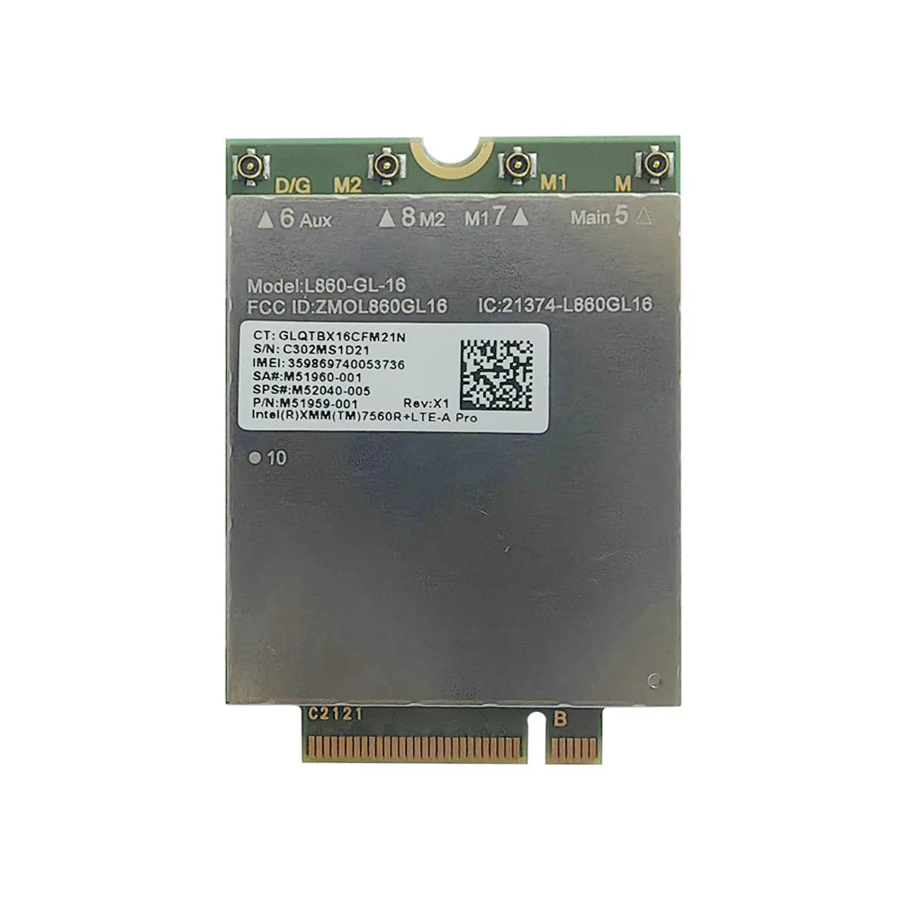 L860-GL-16 LTE Cat16 M.2 Module For EliteBook X360 1040 G5 830 840 850 Elite X2 Spectre 14U 13T Z1 Entry Tower Laptop
L860-GL-16 LTE Cat16 M.2 Module For EliteBook X360 1040 G5 830 840 850 Elite X2 Spectre 14U 13T Z1 Entry Tower Laptop