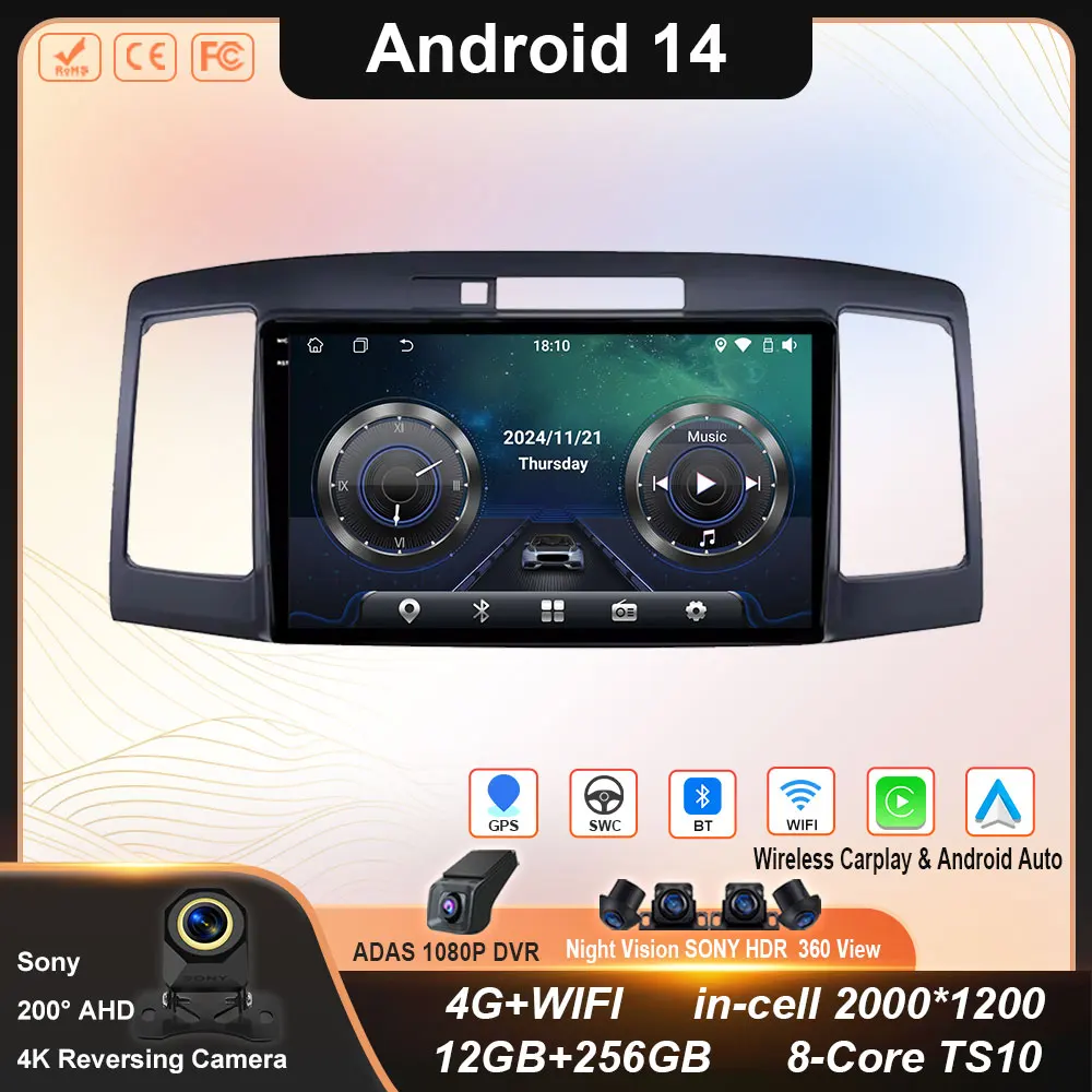 Android 14 For Toyota Allion Premio 2001-2007 Car Radio Multimedia Video Player Navigation 4G GPS Wireless CarPlay Touch Screen
Android 14 For Toyota Allion Premio 2001-2007 Car Radio Multimedia Video Player Navigation 4G GPS Wireless CarPlay Touch Screen