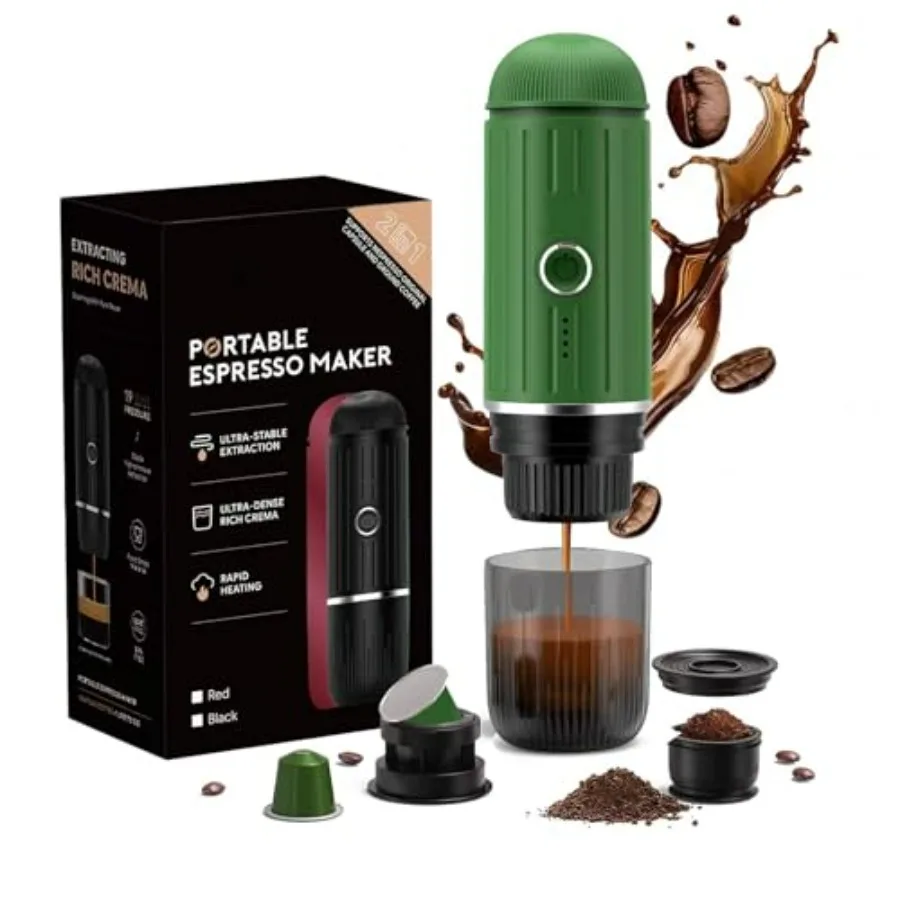 Портативная эспрессо-машина с функцией самонагрева за 3-4 минуты, 12В, перезаряжаемая, электрическая, 2-в-1 кофемашина, совместимая с капсулами NS
Портативная эспрессо-машина с функцией самонагрева за 3-4 минуты, 12В, перезаряжаемая, электрическая, 2-в-1 кофемашина, совместимая с капсулами NS