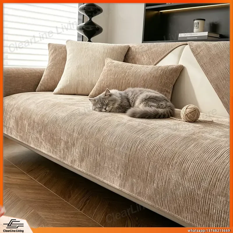 Luxury Chenille Sofa Cushion Warm Brown Striped Soft Comfortable Non Slip Couch Cover Seat Pad Furniture Dust Protection
Luxury Chenille Sofa Cushion Warm Brown Striped Soft Comfortable Non Slip Couch Cover Seat Pad Furniture Dust Protection