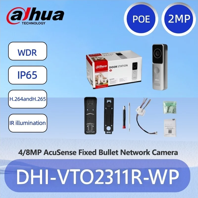 2K Facial Recognition IP Villa Door Station, Weatherproof Video Intercom, PoE & 2-Way Audio VTO2311R-WP
2K Facial Recognition IP Villa Door Station, Weatherproof Video Intercom, PoE & 2-Way Audio VTO2311R-WP