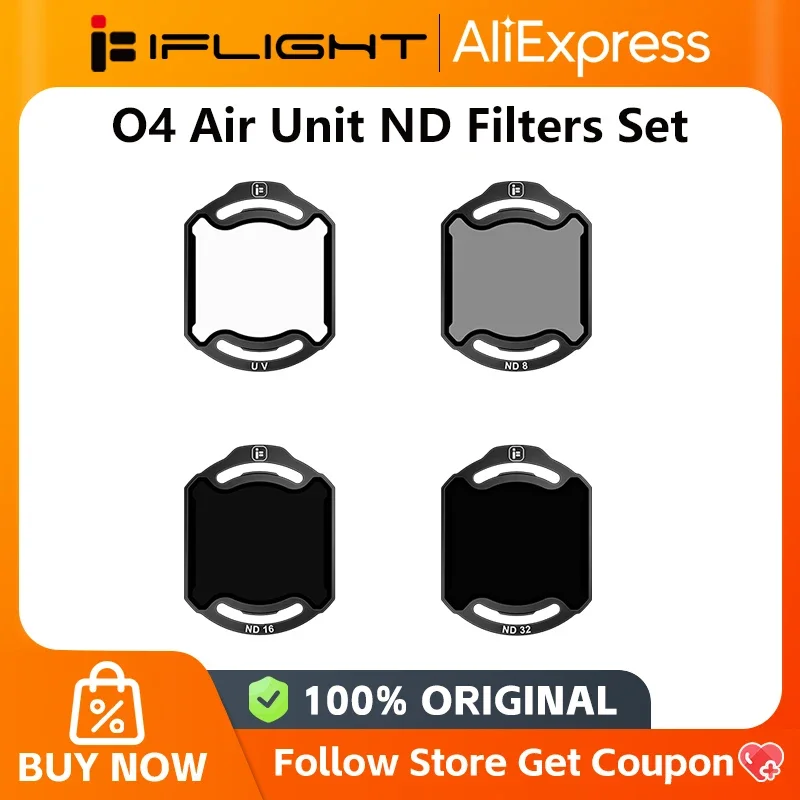 iFlight O4 Air Unit ND Filter Set UV ND8 ND16 ND32 Lens Filter for DJI O4 Pro Air Unit FPV Drone Camera DIY Accessories
iFlight O4 Air Unit ND Filter Set UV ND8 ND16 ND32 Lens Filter for DJI O4 Pro Air Unit FPV Drone Camera DIY Accessories