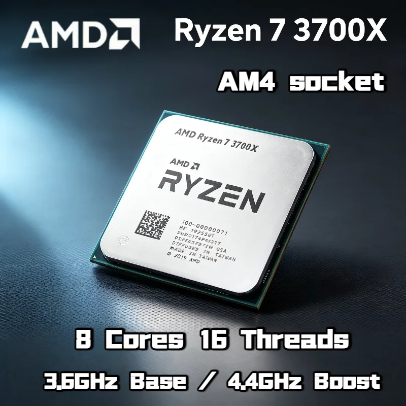 AMD Ryzen 7 3700X Desktop Processor 8C 16T 3.6 4.4GHz 7nm Zen2 Matisse AM4 Socket 4MB L2 32MB L3 65W Gaming CPU Tray
AMD Ryzen 7 3700X Desktop Processor 8C 16T 3.6 4.4GHz 7nm Zen2 Matisse AM4 Socket 4MB L2 32MB L3 65W Gaming CPU Tray