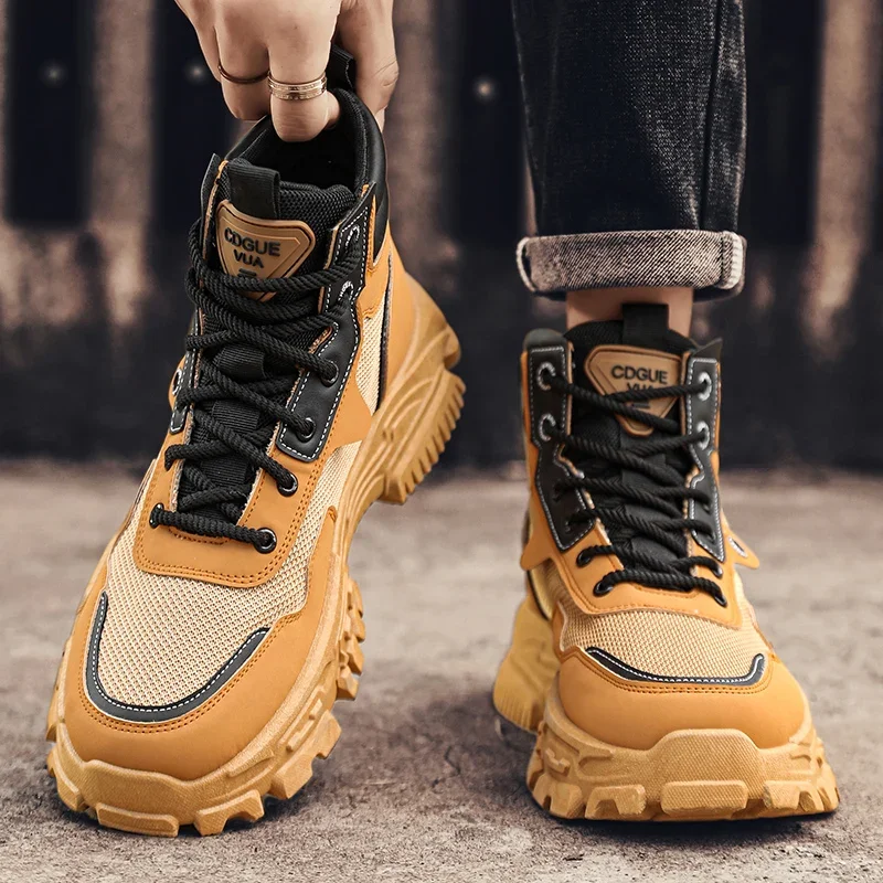 Spring Men Motorcycle Boot Comfort Breathable Yellow Men's Boots Platform Work Boots Man Ankle Boot Botas Para Hombre Zapatillas
Spring Men Motorcycle Boot Comfort Breathable Yellow Men's Boots Platform Work Boots Man Ankle Boot Botas Para Hombre Zapatillas