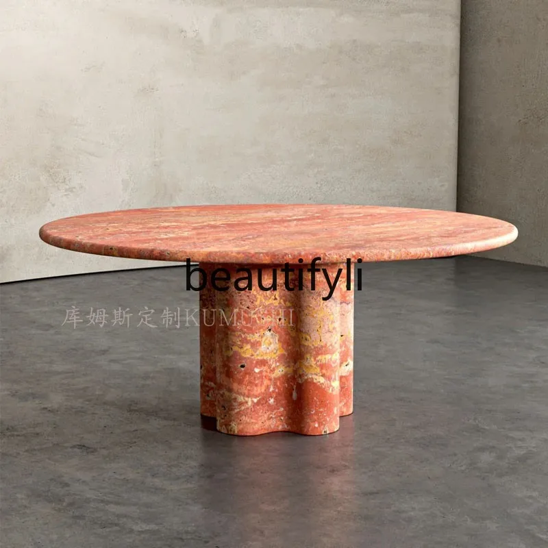 Natural red hole Italian minimalist marble round modern minimalist creative light luxury Nordic natural stone dining table
Natural red hole Italian minimalist marble round modern minimalist creative light luxury Nordic natural stone dining table