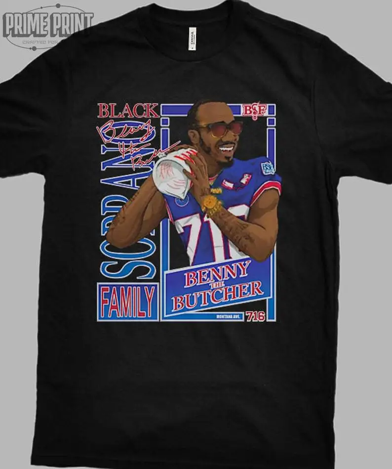 Benny the Butcher Bsf X Bullalo Bills T-Shirt Adult Regular Fit Crew Necked Tees Cotton Men's Printed Tops
Benny the Butcher Bsf X Bullalo Bills T-Shirt Adult Regular Fit Crew Necked Tees Cotton Men's Printed Tops