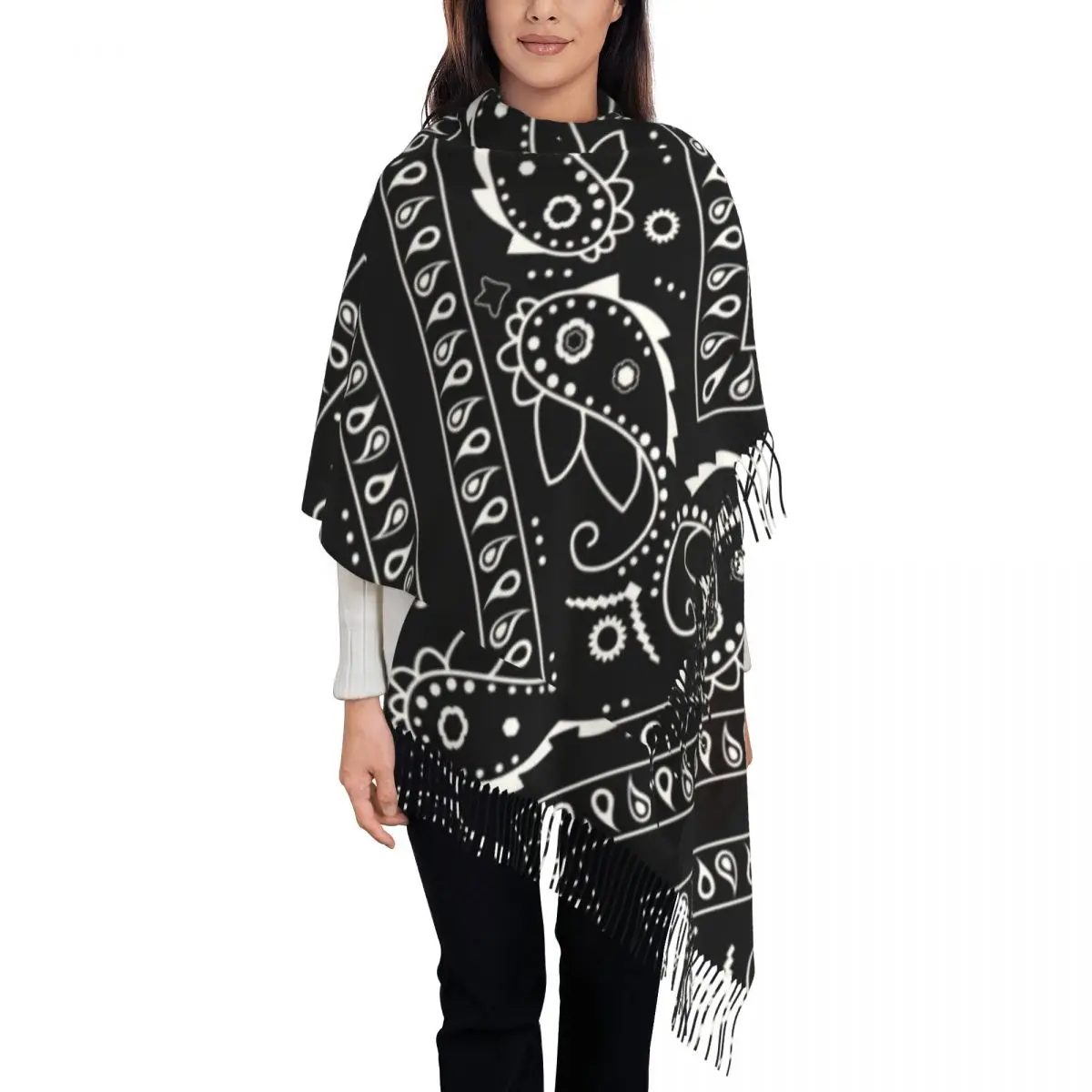 Customized Print Black Bandana Pattern Scarf Women Men Winter Fall Warm Scarves Paisley Style Shawls Wraps
Customized Print Black Bandana Pattern Scarf Women Men Winter Fall Warm Scarves Paisley Style Shawls Wraps