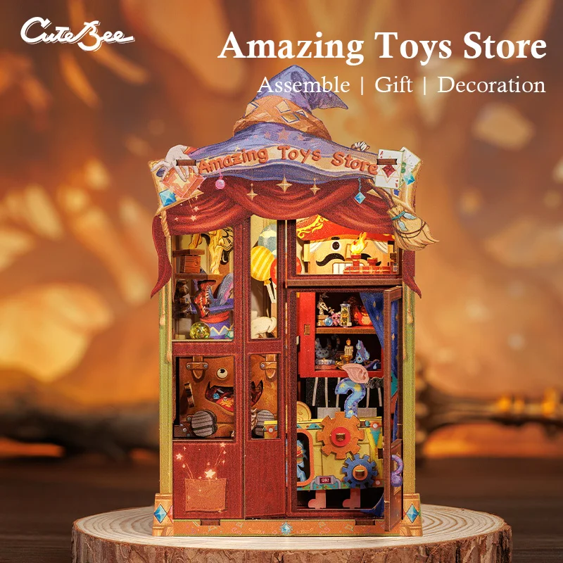 CUTEBEE DIY Book Nook Kit Miniature Wooden Dollhouse with Led Light Bookshelf Insert Booknook Home Decor for Amazing Toys Store
CUTEBEE DIY Book Nook Kit Miniature Wooden Dollhouse with Led Light Bookshelf Insert Booknook Home Decor for Amazing Toys Store