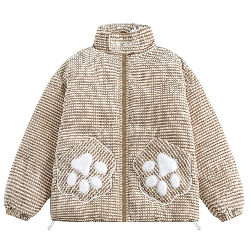 Japanese Plaid Men Parka Cat Claw Embroidery Casual Loose Fashion Warm Coat Couple Street HipHop Harajuku Cotton Top Ropa Hombre
Japanese Plaid Men Parka Cat Claw Embroidery Casual Loose Fashion Warm Coat Couple Street HipHop Harajuku Cotton Top Ropa Hombre