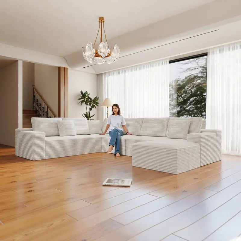 Модульный секционный диван, мягкий диван для гостиной или спальни, без сборки, свободная комбинация из 4 предметов, плюшевый вельвет
Модульный секционный диван, мягкий диван для гостиной или спальни, без сборки, свободная комбинация из 4 предметов, плюшевый вельвет