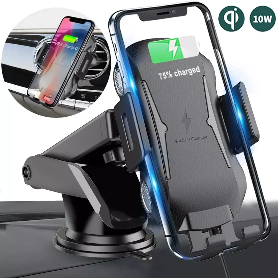 30W 2 IN 1 Wireless Car Cha/rger Fast Charging Mount Automatic Clamping Holder US
30W 2 IN 1 Wireless Car Cha/rger Fast Charging Mount Automatic Clamping Holder US