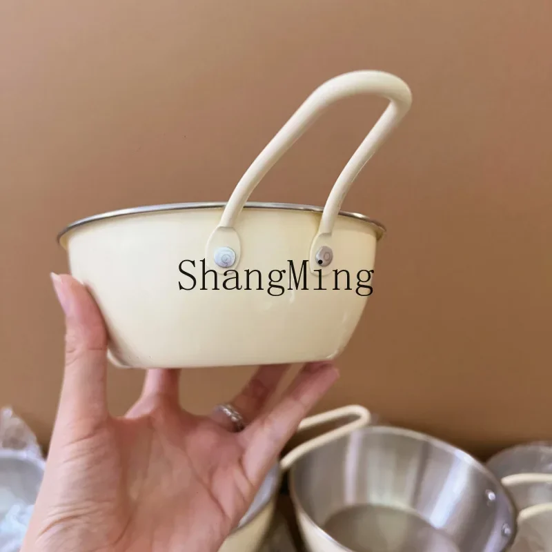 CLL instant noodle bowl with handle stainless steel one-person rice bowl household bibimbap large capacity
CLL instant noodle bowl with handle stainless steel one-person rice bowl household bibimbap large capacity