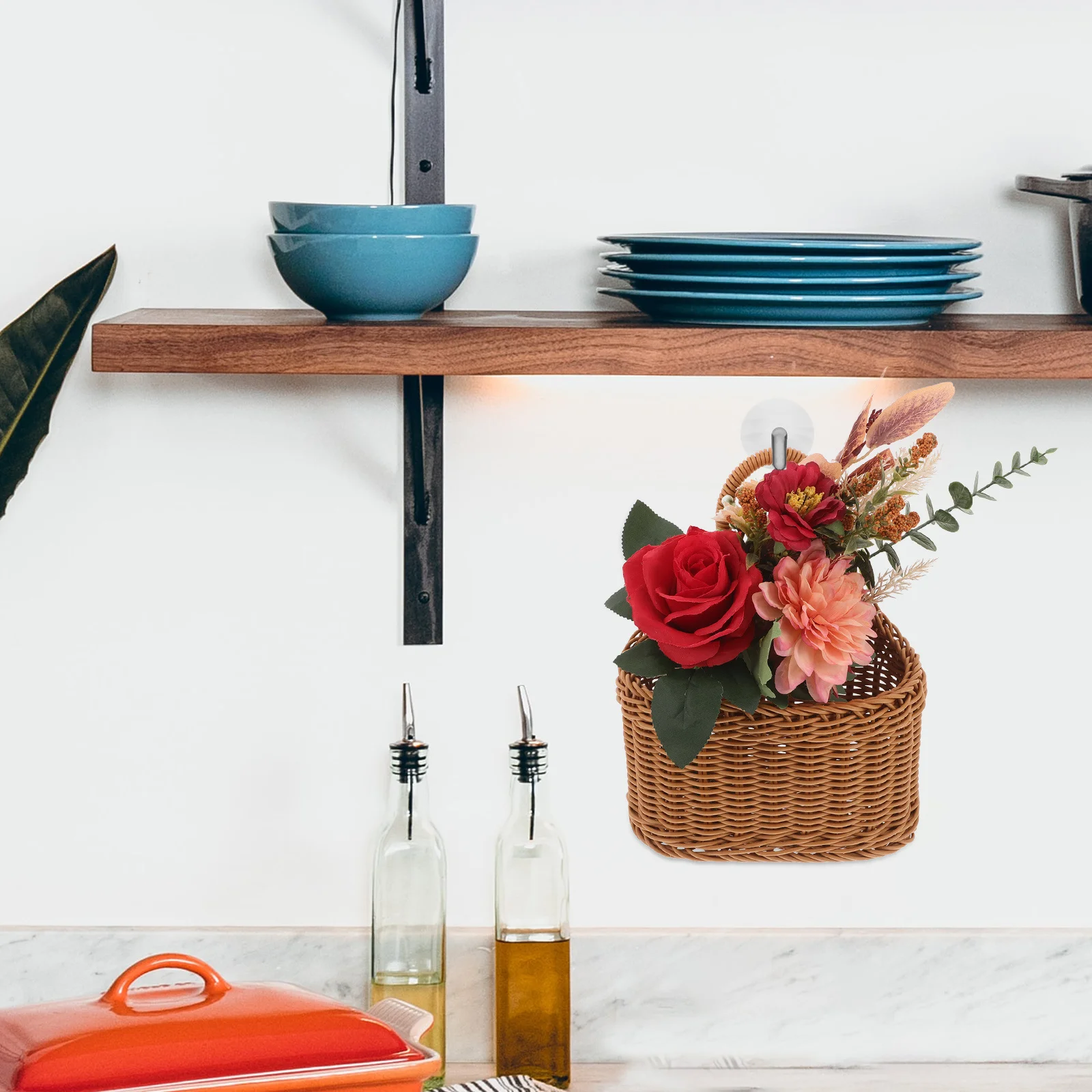 2Pcs Faux Rattan Kitchen Basket Vintage Wall Hanging Organizer for Ginger Garlic Boho Woven Storage Space Saving
2Pcs Faux Rattan Kitchen Basket Vintage Wall Hanging Organizer for Ginger Garlic Boho Woven Storage Space Saving