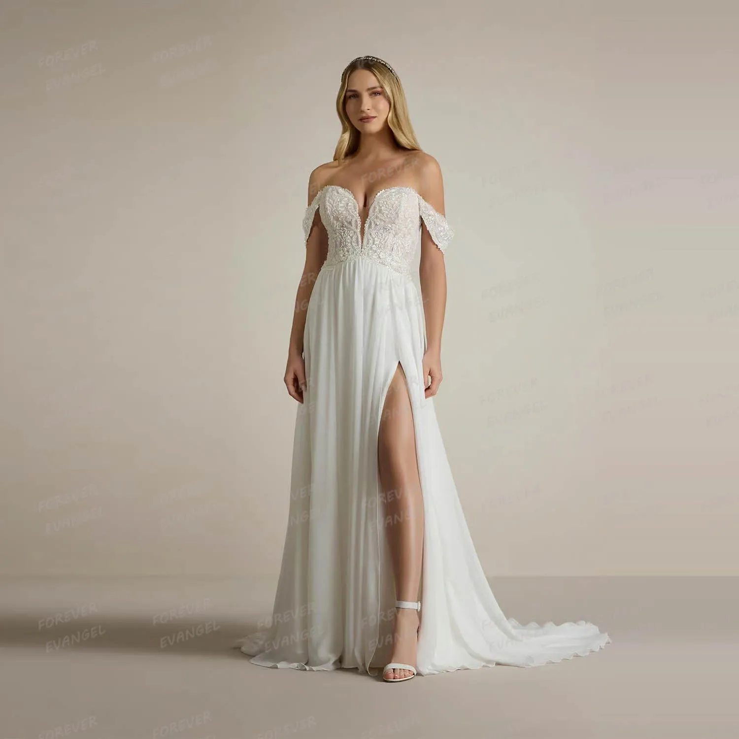 Elegant Sexy Wedding Dresses A Line Woman's Off Shoulder Appliques High Side Split Bride Gowns Customized Split Vestido De Novia
Elegant Sexy Wedding Dresses A Line Woman's Off Shoulder Appliques High Side Split Bride Gowns Customized Split Vestido De Novia