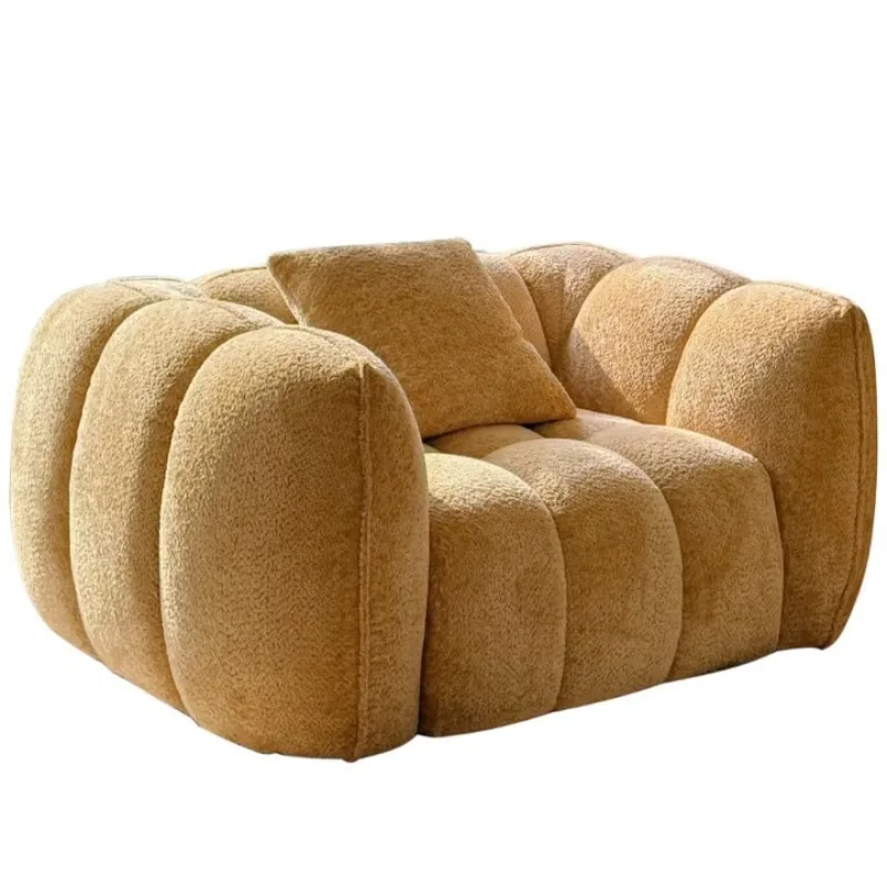 French retro pumpkin single sofa chair living room retro yellow lazy leisure chair cream color bedroom small sofa
French retro pumpkin single sofa chair living room retro yellow lazy leisure chair cream color bedroom small sofa