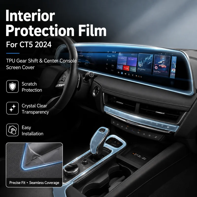 Interior Protection Film For Cadillac CT5 2024 TPU Gear Shift and Center Console Screen Cover Car Accessories
Interior Protection Film For Cadillac CT5 2024 TPU Gear Shift and Center Console Screen Cover Car Accessories
