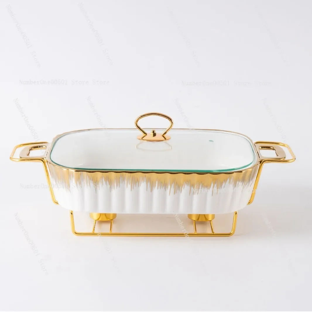 Rectangle gold ceramic pot baking tray tableware light heat hotel dry soup pot casserole creative pot rack
Rectangle gold ceramic pot baking tray tableware light heat hotel dry soup pot casserole creative pot rack