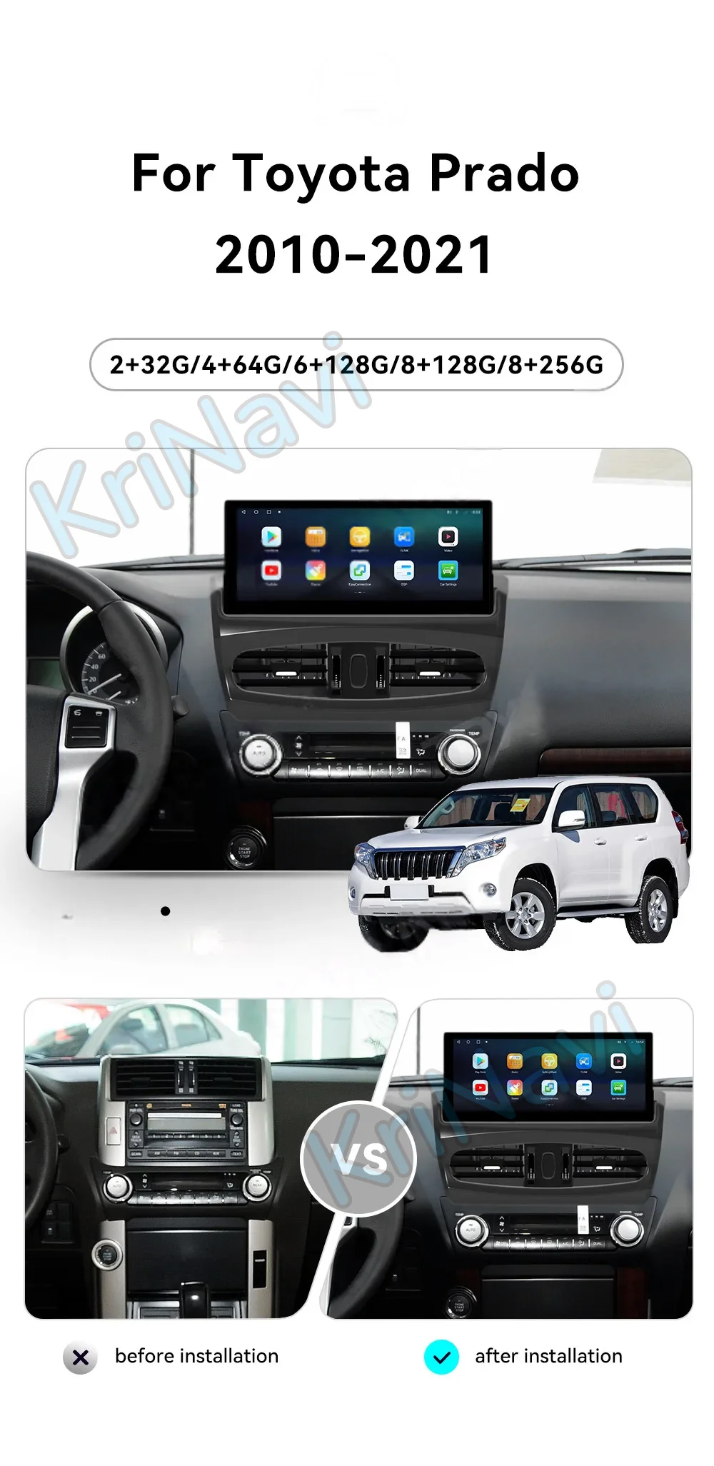 12,3-дюймовый мультимедийный проигрыватель для Toyota Prado 2010-2021 с поддержкой CarPlay, Android 14, GPS-навигацией и сенсорным экраном
12,3-дюймовый мультимедийный проигрыватель для Toyota Prado 2010-2021 с поддержкой CarPlay, Android 14, GPS-навигацией и сенсорным экраном