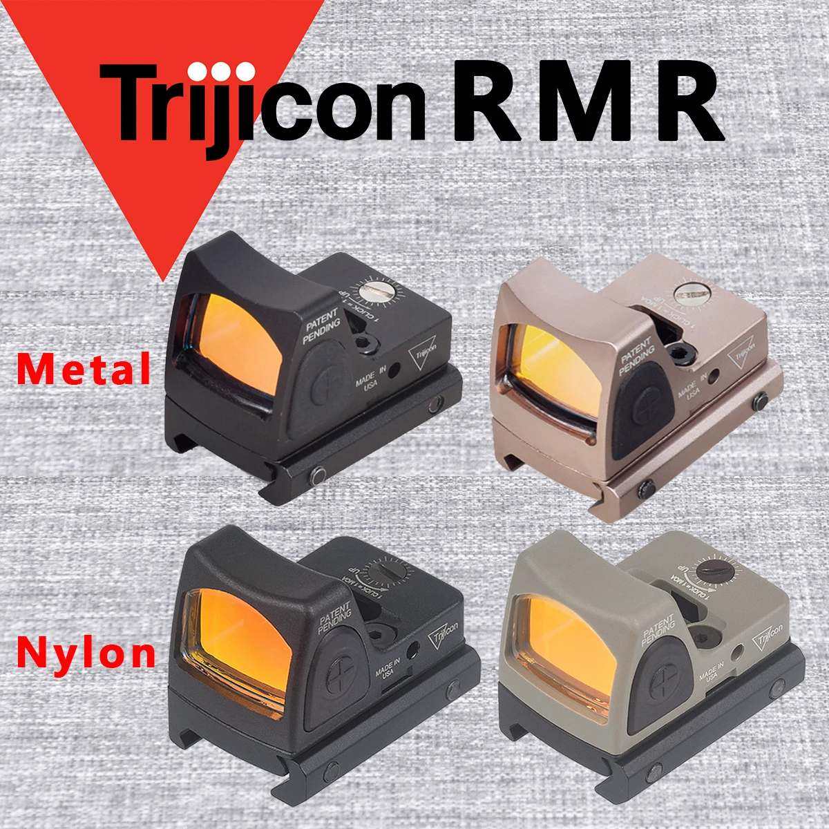 NYLON METAL Trijicon RMR Red Dot Sight Collimator Reflex Scope Airsoft Weapons Riflescope 20mm Rail Glock Rear Sight Mount Plate
NYLON METAL Trijicon RMR Red Dot Sight Collimator Reflex Scope Airsoft Weapons Riflescope 20mm Rail Glock Rear Sight Mount Plate