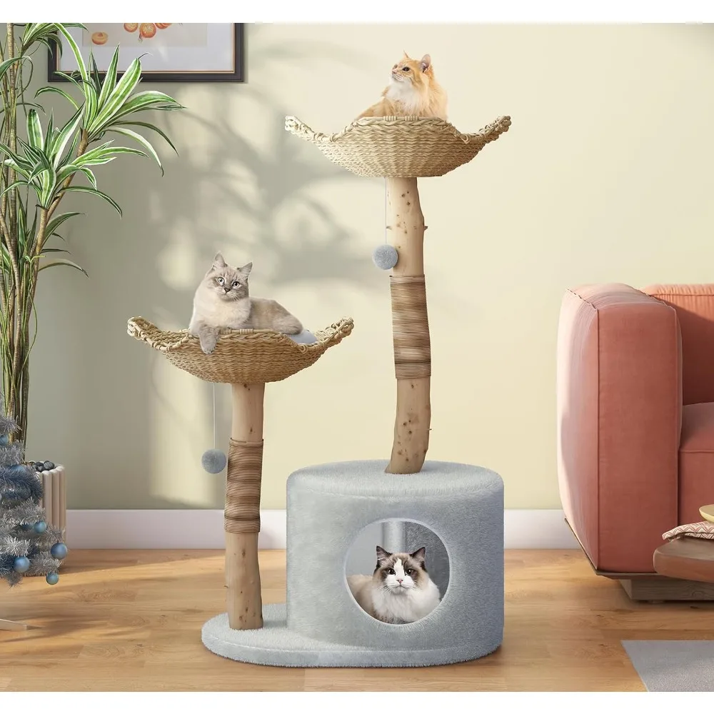 Scratching Tree Tower for Indoor Cats, 47" H Climbing Tree With Spacious Condo, Natural Luxury Solid Wood Furniture With Soft Pl
Scratching Tree Tower for Indoor Cats, 47" H Climbing Tree With Spacious Condo, Natural Luxury Solid Wood Furniture With Soft Pl