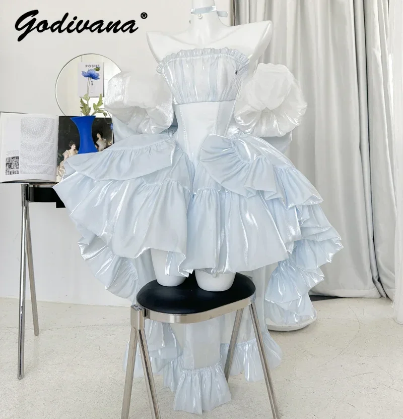 Princess Series Women's Fairy Dress Big Bow Strapless Trailing Gown Dress Spring Summer Elegant Ladies Lolita Party Dresses
Princess Series Women's Fairy Dress Big Bow Strapless Trailing Gown Dress Spring Summer Elegant Ladies Lolita Party Dresses