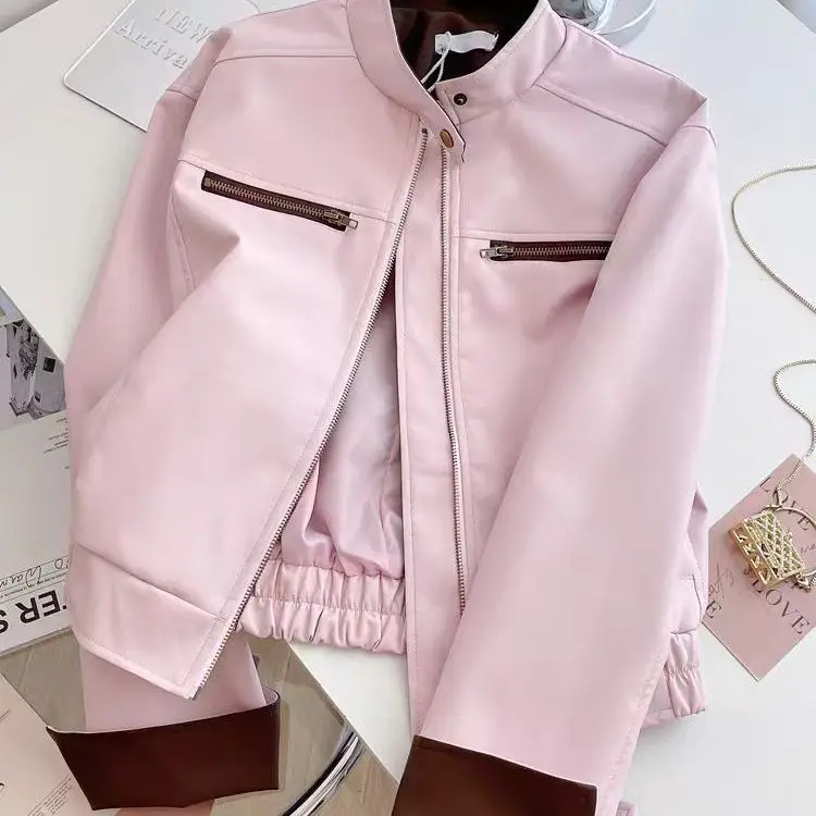 American Retro PU Leather Jacket Women's Spring Autumn 2026New Stand-up Collar Leather Coat Short Female Overwear Motorcycle Top
American Retro PU Leather Jacket Women's Spring Autumn 2026New Stand-up Collar Leather Coat Short Female Overwear Motorcycle Top
