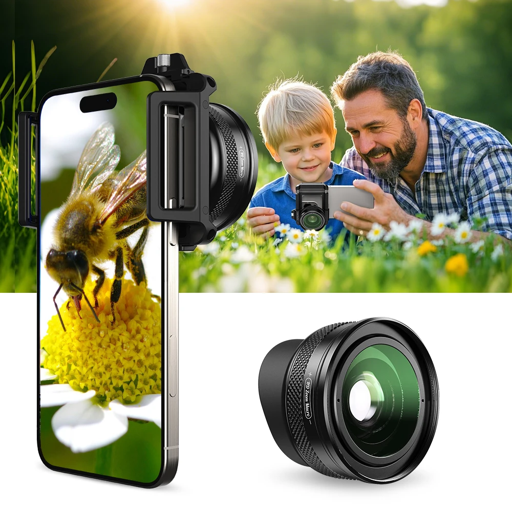 APEXEL Clip-On Macro Phone Lens Professional 100mm Macro Lens Close-up Lens with UniversalClip for MobilePhone Macro Photography
APEXEL Clip-On Macro Phone Lens Professional 100mm Macro Lens Close-up Lens with UniversalClip for MobilePhone Macro Photography