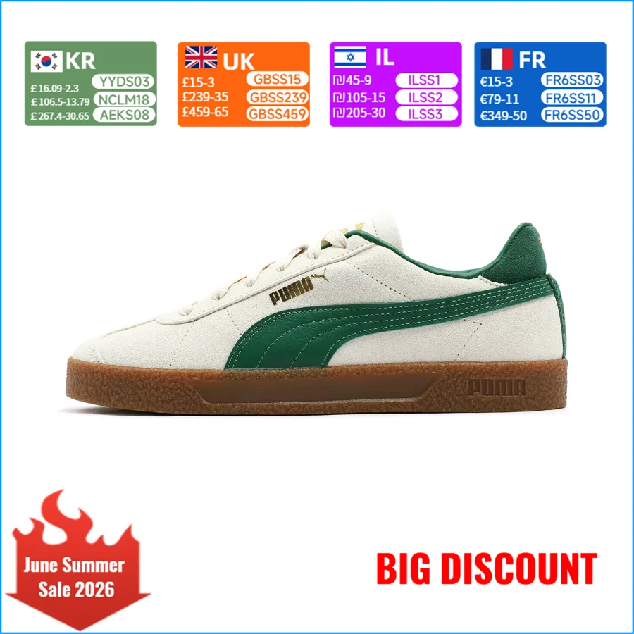 Puma Club NL T2: A minimalist, stylish, durable, and lightweight low-top sneaker (unisex), white and green 401514-05
Puma Club NL T2: A minimalist, stylish, durable, and lightweight low-top sneaker (unisex), white and green 401514-05