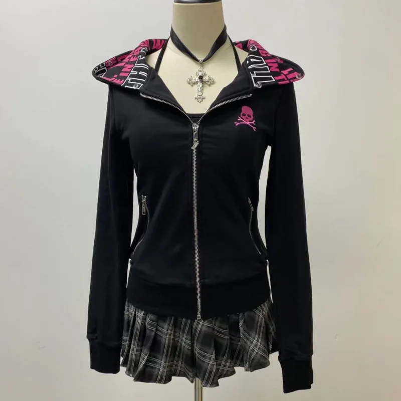 Punk American Vintage Autumn Winter Black Letter Hooded Sweatshirt Slim Trend Zipper Hoodie Japanese Style Gothic Versatile Top
Punk American Vintage Autumn Winter Black Letter Hooded Sweatshirt Slim Trend Zipper Hoodie Japanese Style Gothic Versatile Top