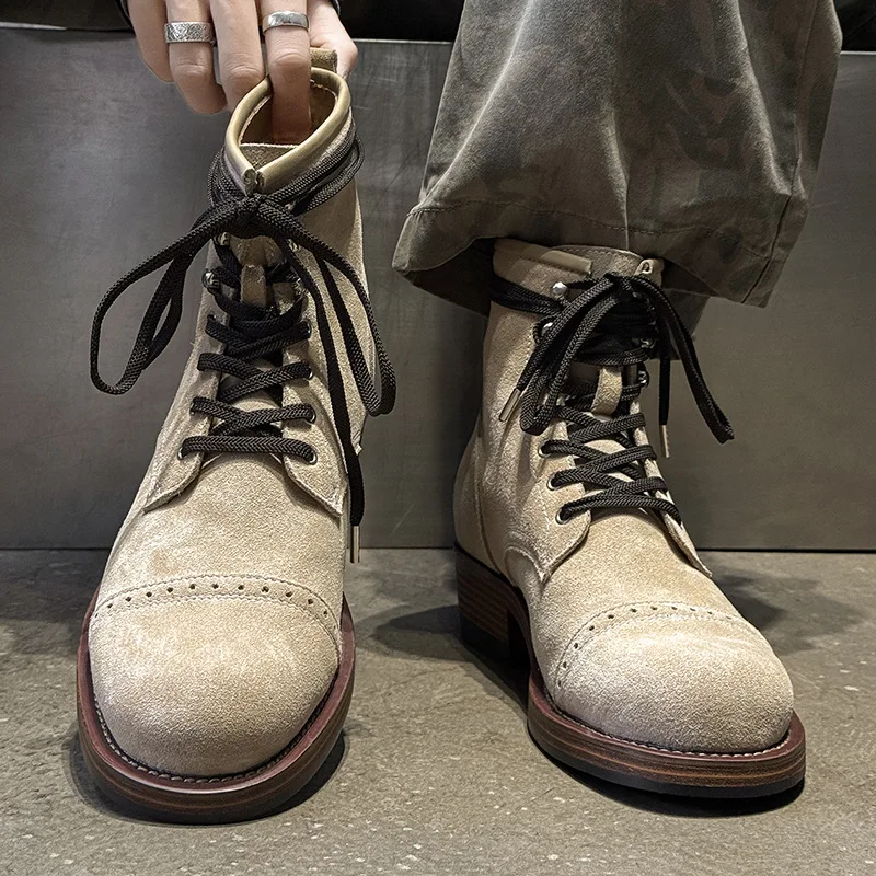 High Quality Men Boots Fashion Comfort Casual High-end Short Boot Design Suede Leather High-top Ankle Boots for Men Botas Hombre
High Quality Men Boots Fashion Comfort Casual High-end Short Boot Design Suede Leather High-top Ankle Boots for Men Botas Hombre