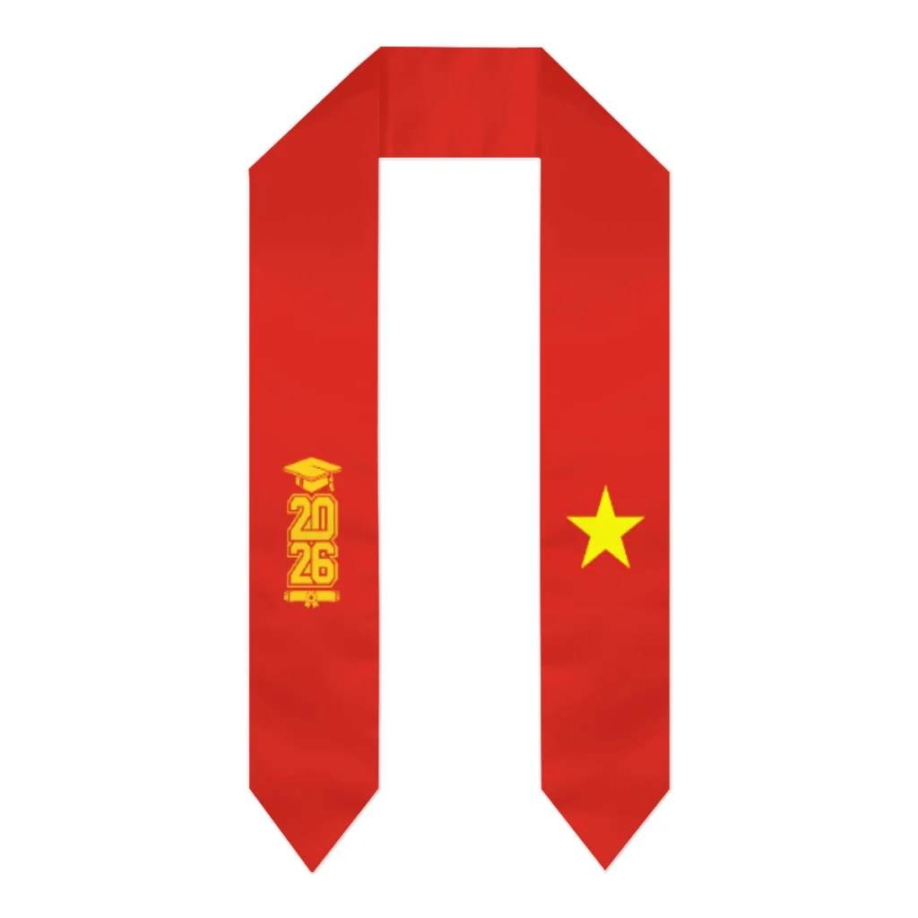 Class of 2026 Vietnam Flag Scarf Graduation Sash Stole International Study Abroad Adult Unisex Party Accessory Top Print
Class of 2026 Vietnam Flag Scarf Graduation Sash Stole International Study Abroad Adult Unisex Party Accessory Top Print