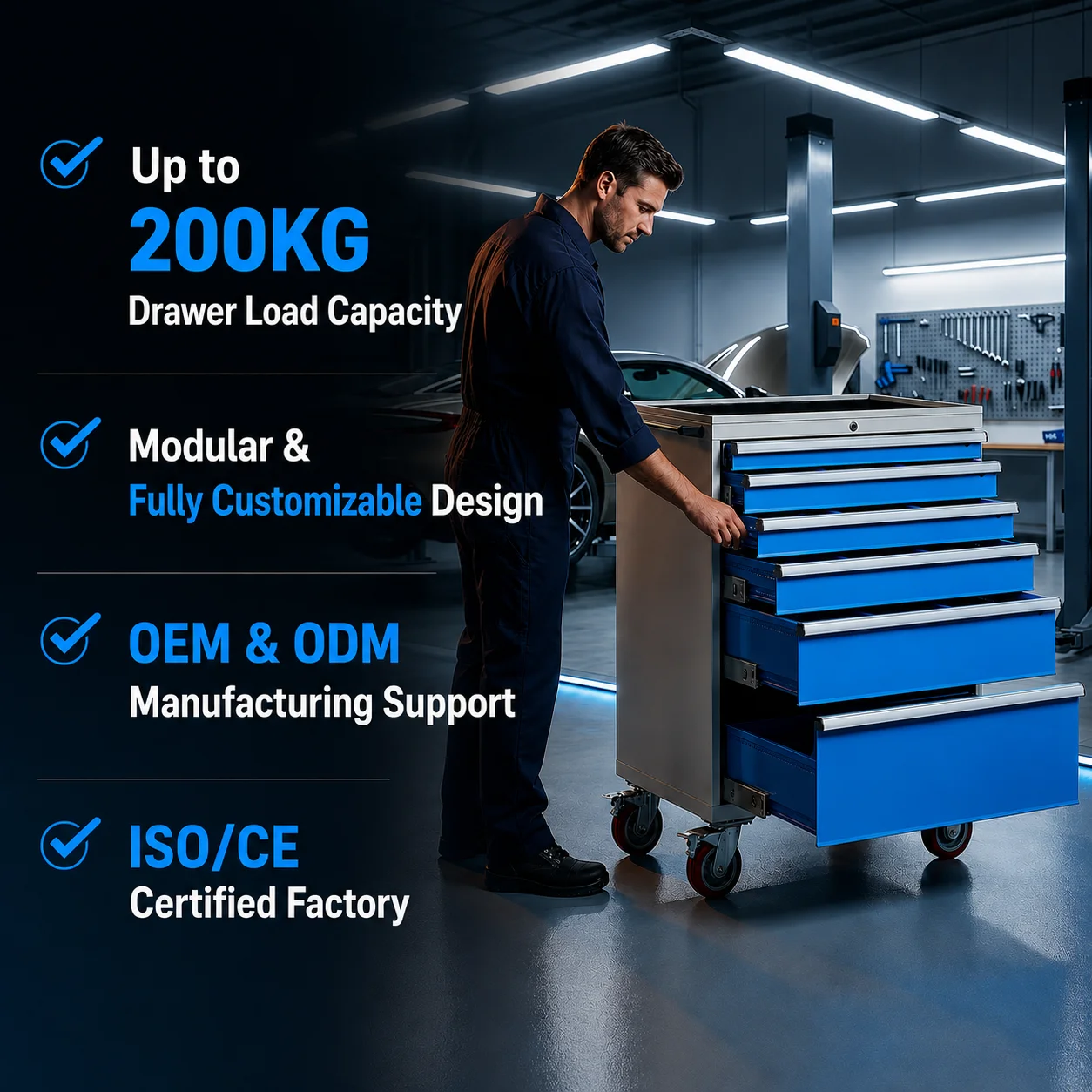 Heavy Duty Metal Industrial Tool Cabinet 9 Drawers Rolling Cart OEM/ODM/OBM 1000KG Load Capacity 3-Year Warranty
Heavy Duty Metal Industrial Tool Cabinet 9 Drawers Rolling Cart OEM/ODM/OBM 1000KG Load Capacity 3-Year Warranty