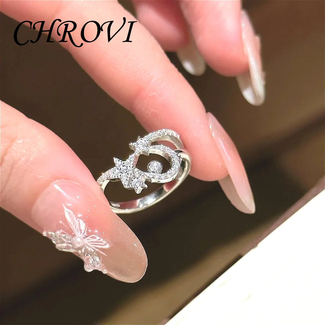 Full Diamond 925 Sterling Silver Star and Moon Ring, Daily Stackable Open Ring for Women, Light Luxury Fashion Accessory
Full Diamond 925 Sterling Silver Star and Moon Ring, Daily Stackable Open Ring for Women, Light Luxury Fashion Accessory