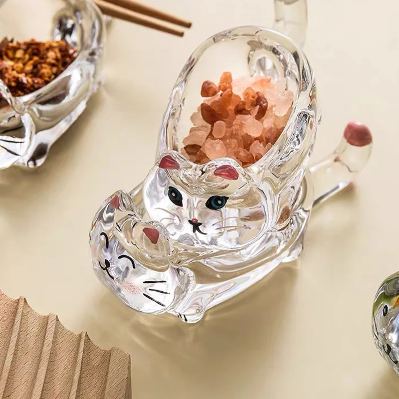 Korean Cartoon Cat Glass Sauce Dish Creative Cute Cat Seasoning Dish Multifunctional Chopstick Holder Home Kitchen Supplies
Korean Cartoon Cat Glass Sauce Dish Creative Cute Cat Seasoning Dish Multifunctional Chopstick Holder Home Kitchen Supplies