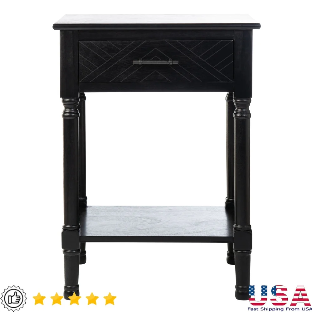 Chic Black Wood Storage End Table Stylish Accent Table Living Room Bedroom Indoor Use
Chic Black Wood Storage End Table Stylish Accent Table Living Room Bedroom Indoor Use