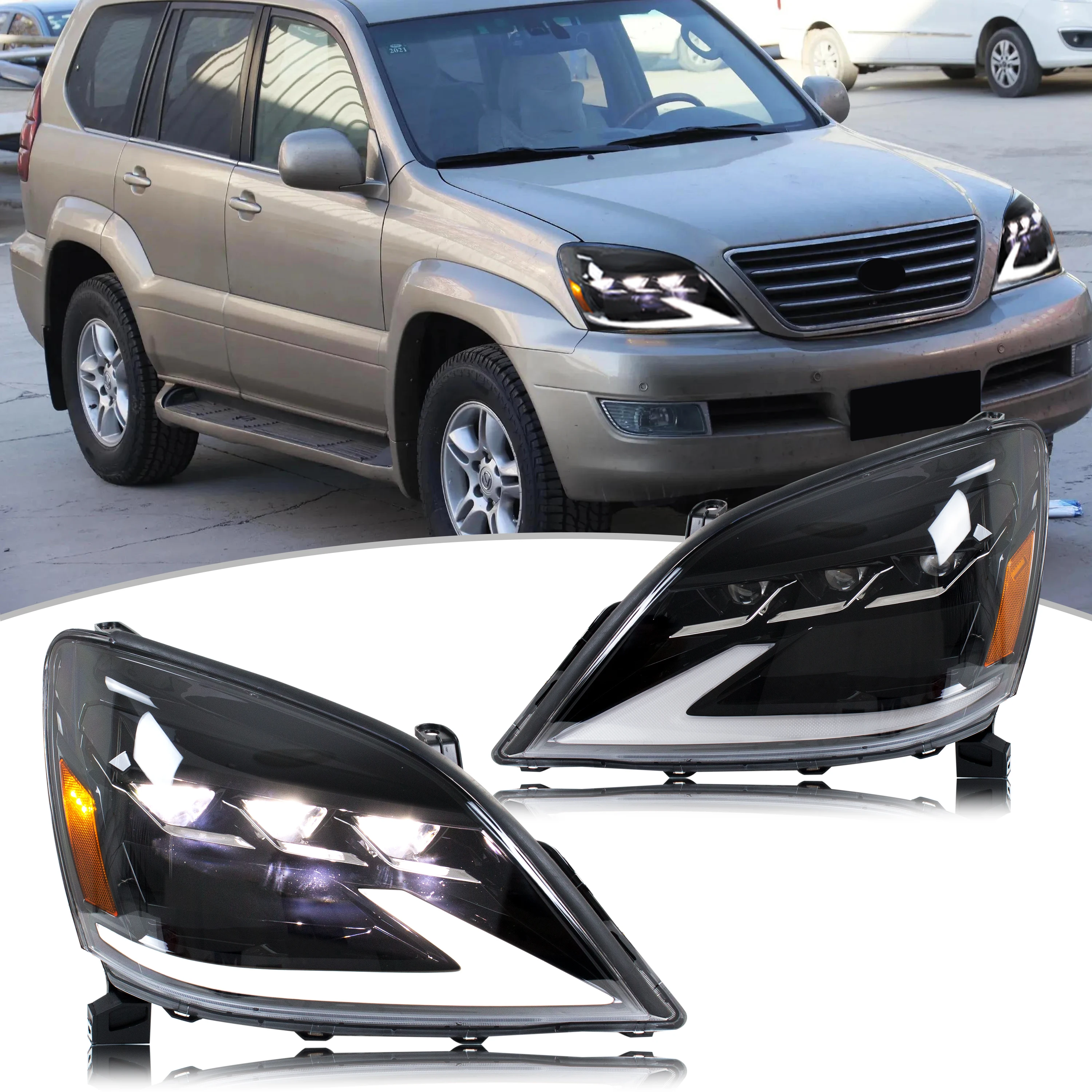 Светодиодные фары для Lexus GX470 2003-2009, тройные проекторы, последовательная пара указателей поворота, передние лампы в сборе
Светодиодные фары для Lexus GX470 2003-2009, тройные проекторы, последовательная пара указателей поворота, передние лампы в сборе