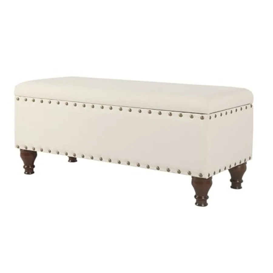 Large Storage Bench with Nailhead Trim - Cream
Large Storage Bench with Nailhead Trim - Cream