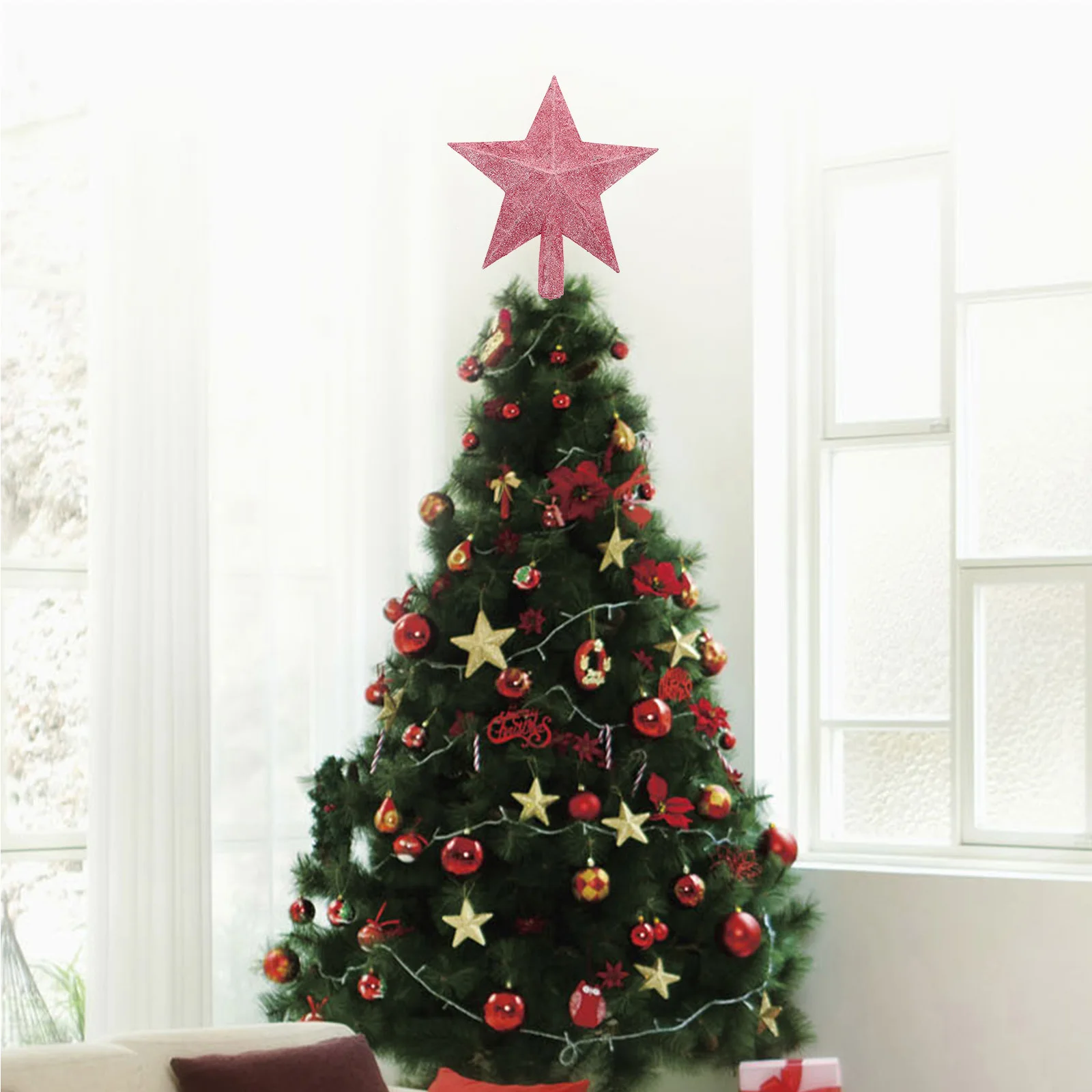 20Cm Tree Star Topper Glittering Ornament For Holiday Home Party Decorations Xmas Tree Decoration Accessory
20Cm Tree Star Topper Glittering Ornament For Holiday Home Party Decorations Xmas Tree Decoration Accessory