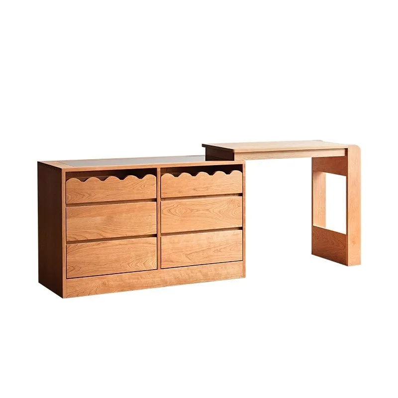 Integrated makeup table Cherry wood retractable bedside cabinet Storage cabinet Corner desk
Integrated makeup table Cherry wood retractable bedside cabinet Storage cabinet Corner desk