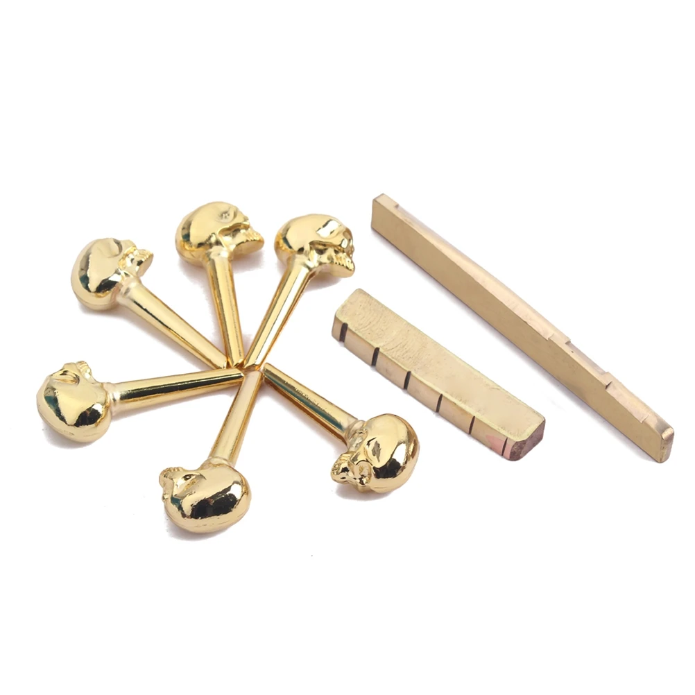 Skull Pillow Set Acoustic Guitar Parts Bridge Nut Replacement with Brass Design
Skull Pillow Set Acoustic Guitar Parts Bridge Nut Replacement with Brass Design