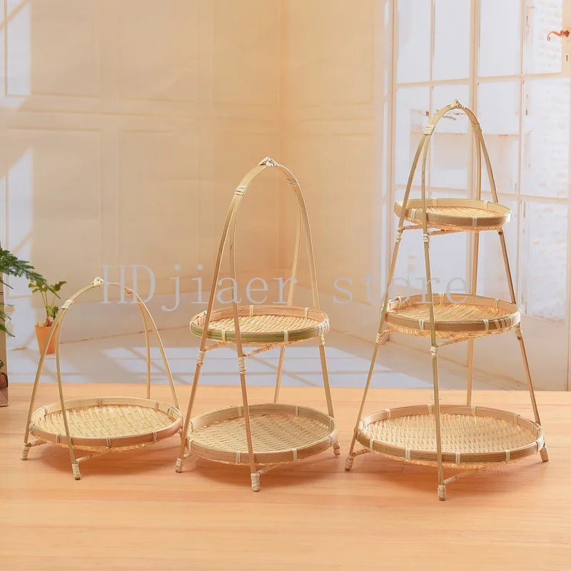 Bamboo small basket round handle refreshment fruit basket, pastry tray creative small bamboo basket, multi-layer bamboo basket
Bamboo small basket round handle refreshment fruit basket, pastry tray creative small bamboo basket, multi-layer bamboo basket