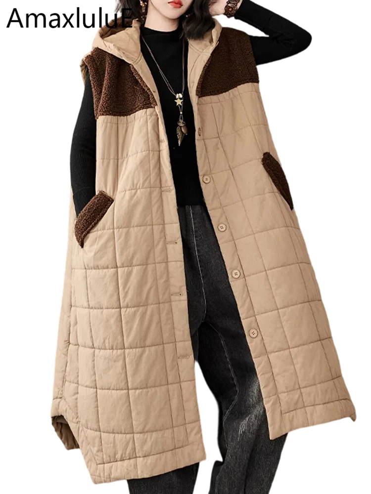 Amax LuluE Winter Womens Fashion Long Padded Fur Vest Coats Loose Hooded Warm Sleeveless Parkas Ladies Casual Thicken Waistcoats
Amax LuluE Winter Womens Fashion Long Padded Fur Vest Coats Loose Hooded Warm Sleeveless Parkas Ladies Casual Thicken Waistcoats