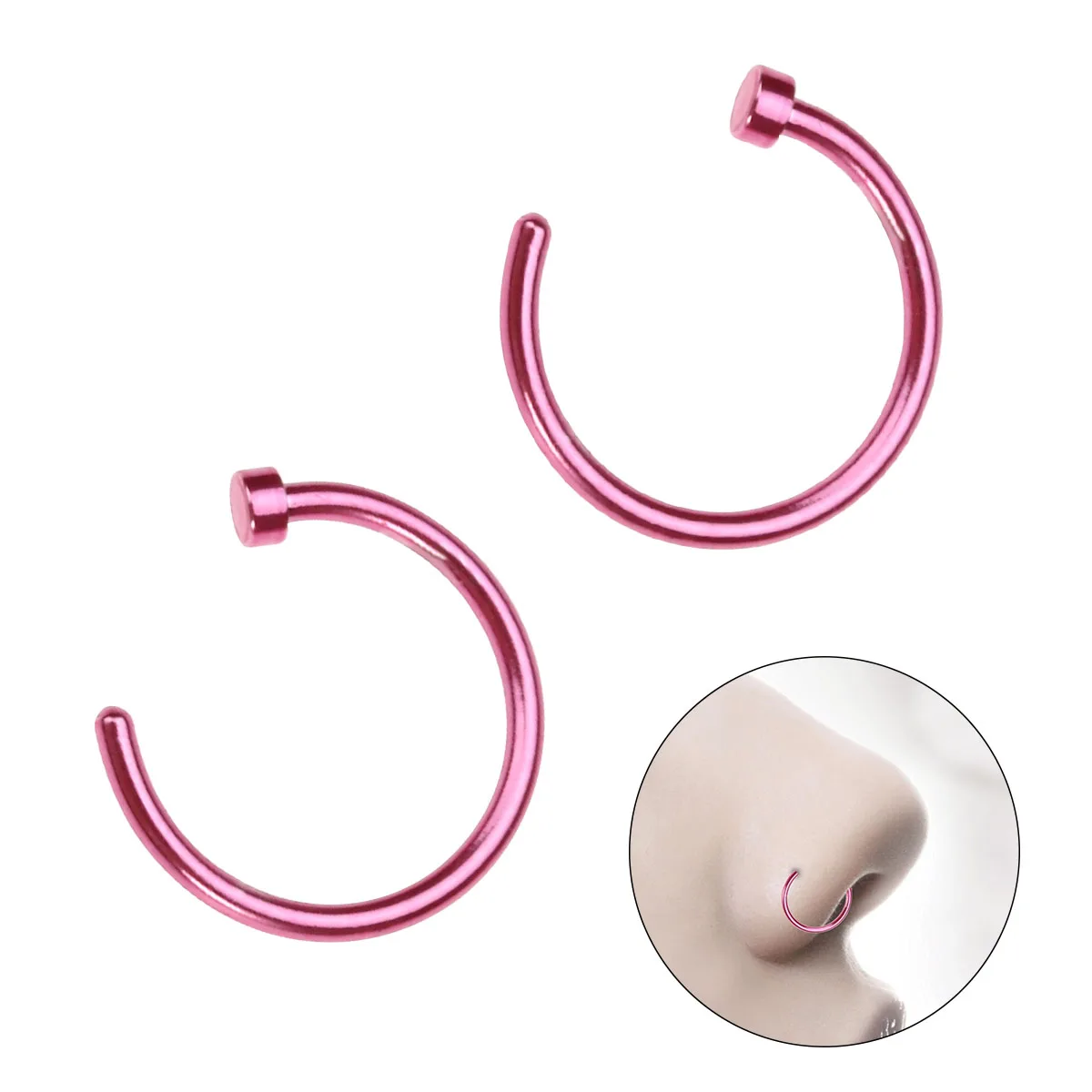 2 Pcs Nose Ring Studs Rings for Women Piercing Hoop Piercings Black Jewelry Earring Body Profession Stainless Steel Miss
2 Pcs Nose Ring Studs Rings for Women Piercing Hoop Piercings Black Jewelry Earring Body Profession Stainless Steel Miss